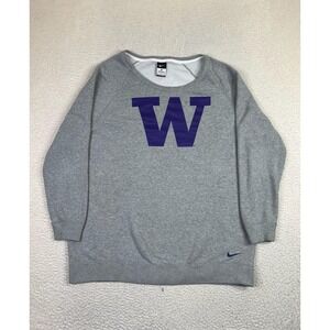 Washington Huskies Sweatshirt Womens XL Gray College Football Nike Crewneck
